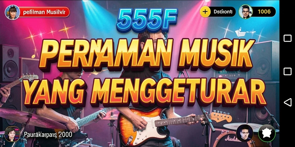 Screenshot gameplay 555F dengan tantangan musik yang menarik.