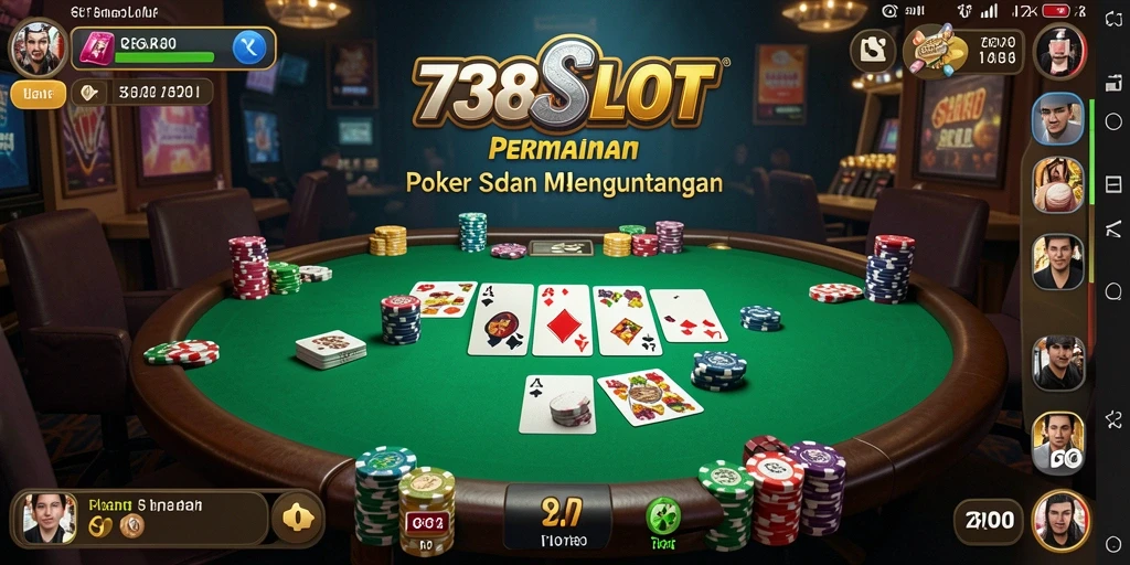 Tangkapan layar dari gameplay seru di 738SLOT, menampilkan aksi poker yang mendebarkan.