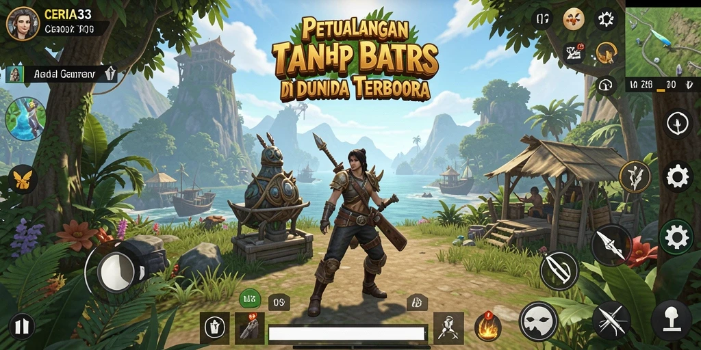 Gameplay seru di dunia terbuka CERIA33 penuh petualangan.