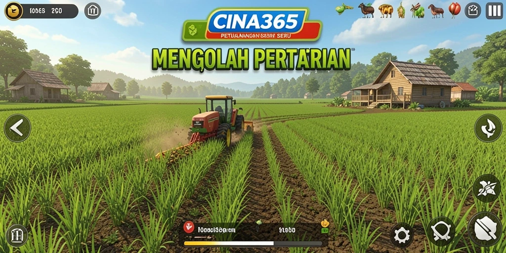 Tampilan gameplay seru dari CINA365 dengan aktivitas bertani.