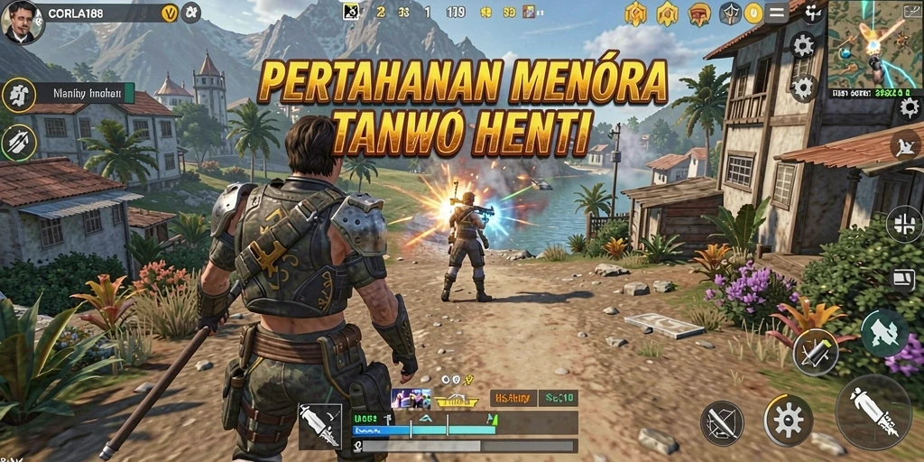 Tangkapan layar CORLA188 menampilkan pertarungan menara yang mendebarkan.