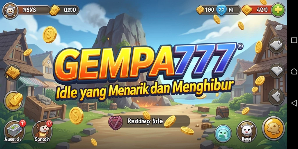 Screenshot GEMPA777 menunjukkan gameplay Idle yang penuh warna dan menarik.