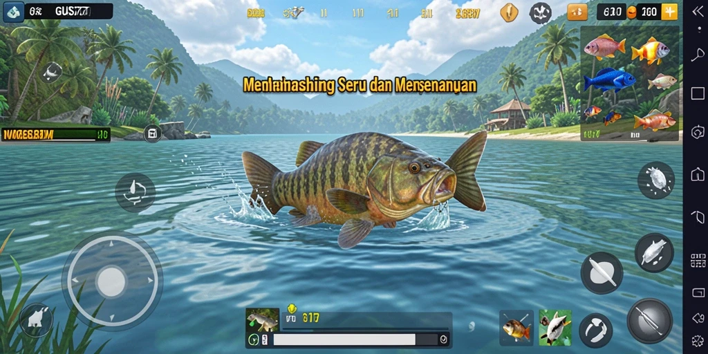 Tampilan gameplay seru di GUS77 dengan aksi memancing yang realistis.