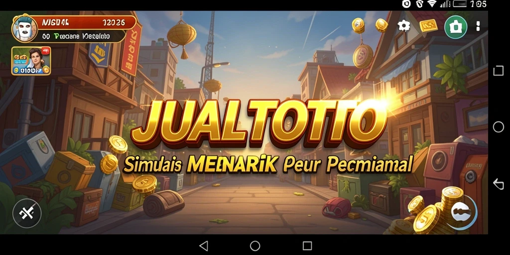 Screenshot gameplay JUALTOTO yang menunjukkan simulasi kota yang dinamis.