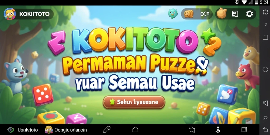 Tampilan gameplay KOKITOTO menunjukkan tantangan Puzzle yang seru dan menarik.