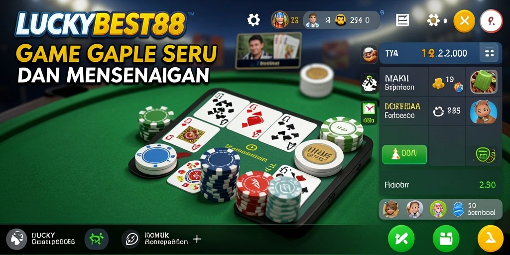 Screenshot LUCKYBEST88 menampilkan momen seru dalam bermain Gaple.