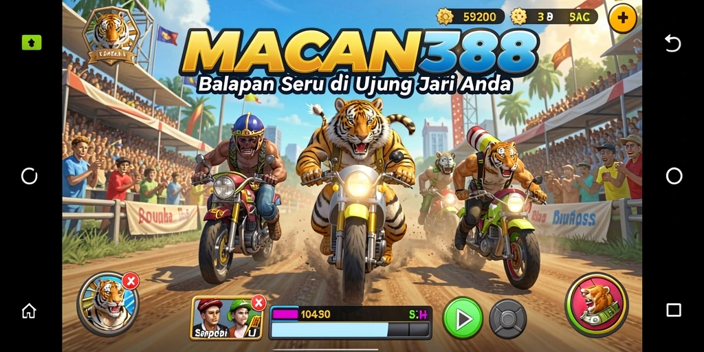 Tampilan gameplay Racing yang mendebarkan di MACAN388.