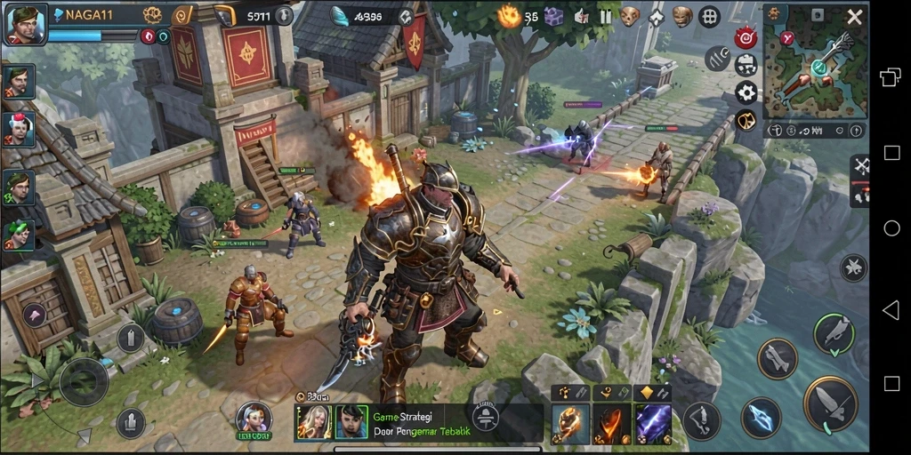 Tampilan gameplay NAGA11 yang menampilkan aksi strategi yang mendebarkan.