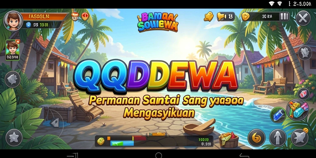 Tampilan gameplay QQDEWA yang cerah dan menyenangkan.