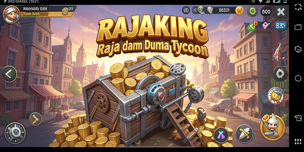 Tampilan gameplay RAJAKING yang menampilkan aksi bisnis yang mendebarkan.