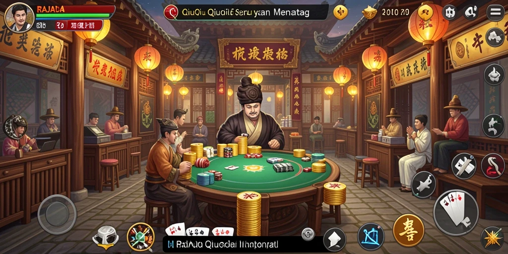 Tampilan gameplay seru RAJAPOLA dengan fitur QiuQiu.