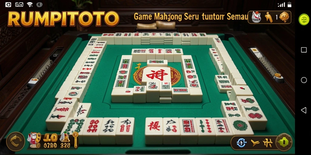 Gameplay menarik dalam RUMPITOTO dengan ubin Mahjong.