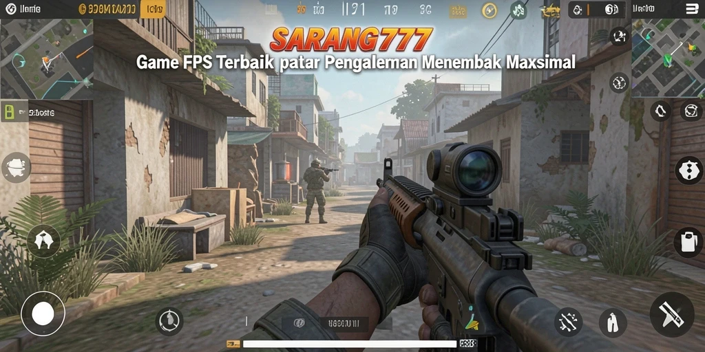 Tampilan aksi menegangkan dalam game SARANG777 FPS yang memukau.