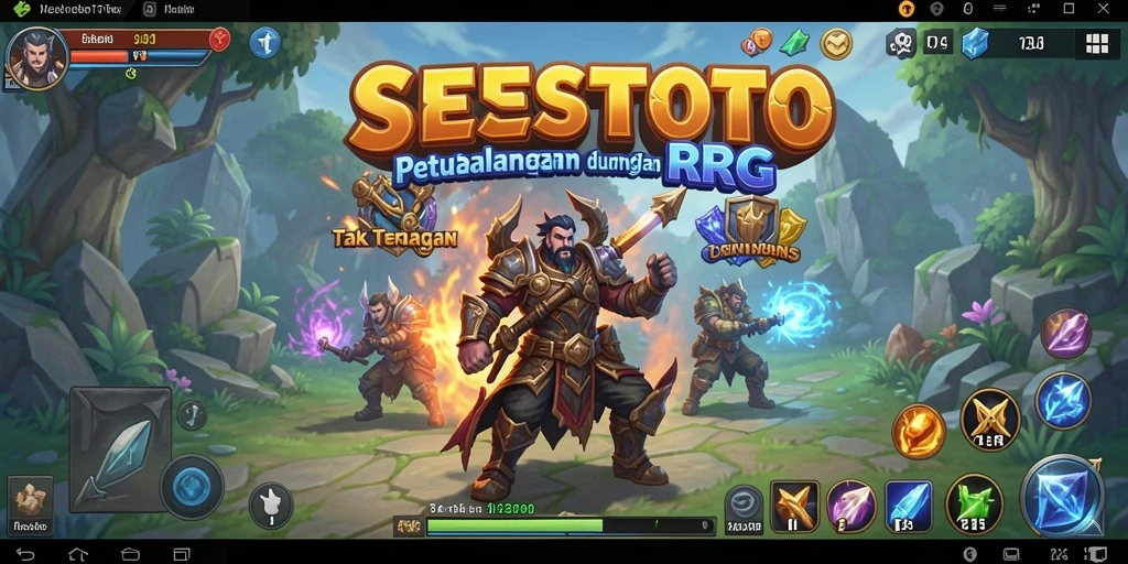 Tampilan utama gameplay SESETOTO dengan karakter RPG yang mengeksplorasi dunia yang indah.
