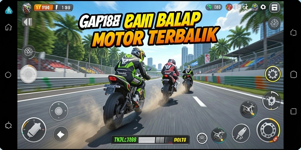 Gameplay seru TKP188 dengan balapan motor yang mendebarkan.