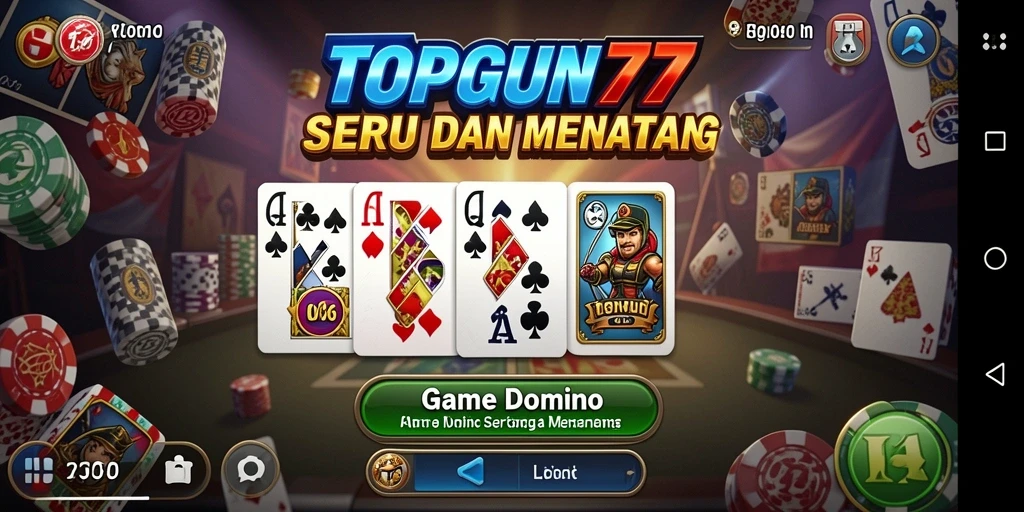 Tampilan seru permainan Domino di TOPGUN77.