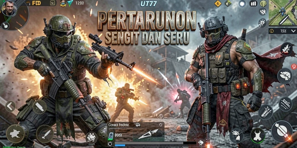 Gameplay UT77 yang mendebarkan dan penuh aksi pertarungan.