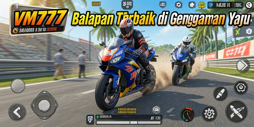 Tampilan gameplay seru dari balapan motor yang menegangkan.