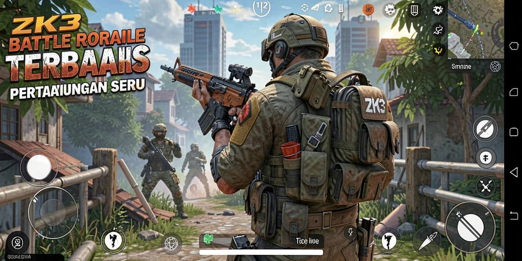 Tampilan gameplay ZK3 dalam pertarungan Battle Royale yang seru.